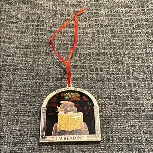 Book Lover's Holiday Ornament with Red String